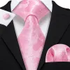 Barry. Wang Ties Bright Pink Flower Silk Tie Handkerchief Cufflinks Set sold by Barrywang