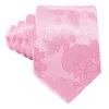Barry. Wang Ties Bright Pink Flower Silk Tie Handkerchief Cufflinks Set sold by Barrywang