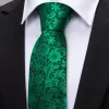Barry. Wang Floral Tie Fluorescent Green Paisley Silk Tie Hanky Cufflinks Set sold by Barrywang