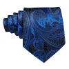 Barry Wang Blue Tie Black Silk Paisley Tie Hanky Cufflinks Set for Men sold by Barrywang