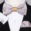 Pink Dot Pre-tied Bow Tie Hanky Cufflinks Set sold by Barrywang