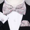 Pink Dot Pre-tied Bow Tie Hanky Cufflinks Set sold by Barrywang