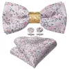 Pink Dot Pre-tied Bow Tie Hanky Cufflinks Set sold by Barrywang