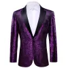 Barry.wang Men's Suit Purple Paisley Silk Notched Collar Suit Jacket sold by Barrywang