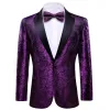 Barry.wang Men's Suit Purple Paisley Silk Notched Collar Suit Jacket sold by Barrywang