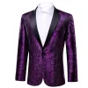 Barry.wang Men's Suit Purple Paisley Silk Notched Collar Suit Jacket sold by Barrywang