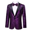 Barry.wang Men's Suit Purple Paisley Silk Notched Collar Suit Jacket sold by Barrywang