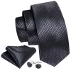 Barry. Wang Dark Grey Necktie Geometric Tie Pocket Square Cufflinks Set sold by Barrywang