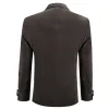 Barry.Wang Men's Suit Ash Grey Solid Slim Silk Peak Collar Suit Business sold by Barrywang