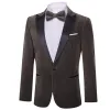 Barry.Wang Men's Suit Ash Grey Solid Slim Silk Peak Collar Suit Business sold by Barrywang