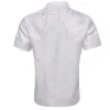 Barry Wang Short Sleeve Shirt Jacquard Paisley White Shirt sold by Barrywang