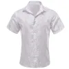 Barry Wang Short Sleeve Shirt Jacquard Paisley White Shirt sold by Barrywang