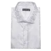 Barry Wang Short Sleeve Shirt Jacquard Paisley White Shirt sold by Barrywang