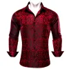 Barry. Wang Men's Shirt Red Black Woven Paisley Silk Long Sleeve Shirt Classic sold by Barrywang
