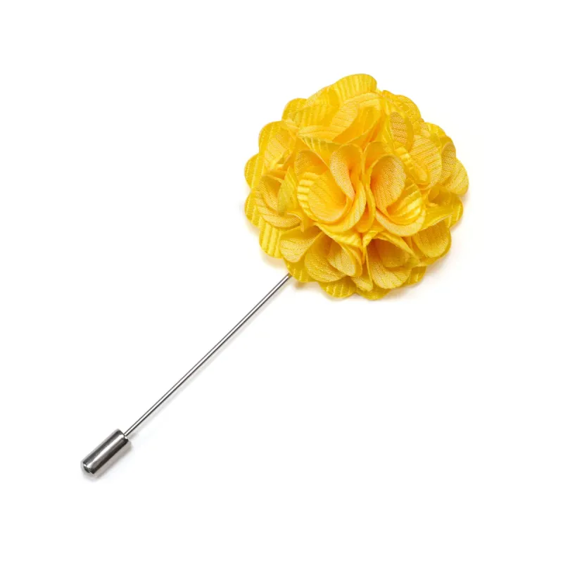 Barry.wang Men's Tie Accessories Luxury Yellow Rose Flower Lapel Pin sold by Barrywang