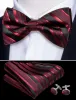 Barry. Wang Gold Black Striped Pre-tied Bow Tie Hanky Cufflinks Set sold by Barrywang