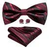 Barry. Wang Gold Black Striped Pre-tied Bow Tie Hanky Cufflinks Set sold by Barrywang