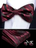 Barry. Wang Gold Black Striped Pre-tied Bow Tie Hanky Cufflinks Set sold by Barrywang