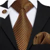 Barry Wang Black Golden Houndstooth Silk Men's Tie Hanky Cufflinks Set sold by Barrywang