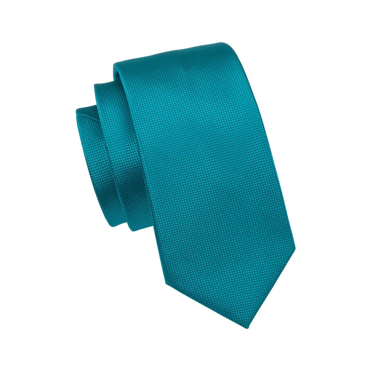 Barry. Wang Teal Blue Ties Solid Necktie Pocket Square Cufflinks Set sold by Barrywang product image thumbnail 5