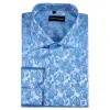 Barry Wang Button Down Shirt Light Blue Paisley Silk Men's Long Sleeve Shirt sold by Barrywang