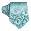 Barry Wang Teal Blue White Floral Silk Tie Pocket Square Cufflinks Set sold by Barrywang