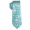 Barry Wang Teal Blue White Floral Silk Tie Pocket Square Cufflinks Set sold by Barrywang