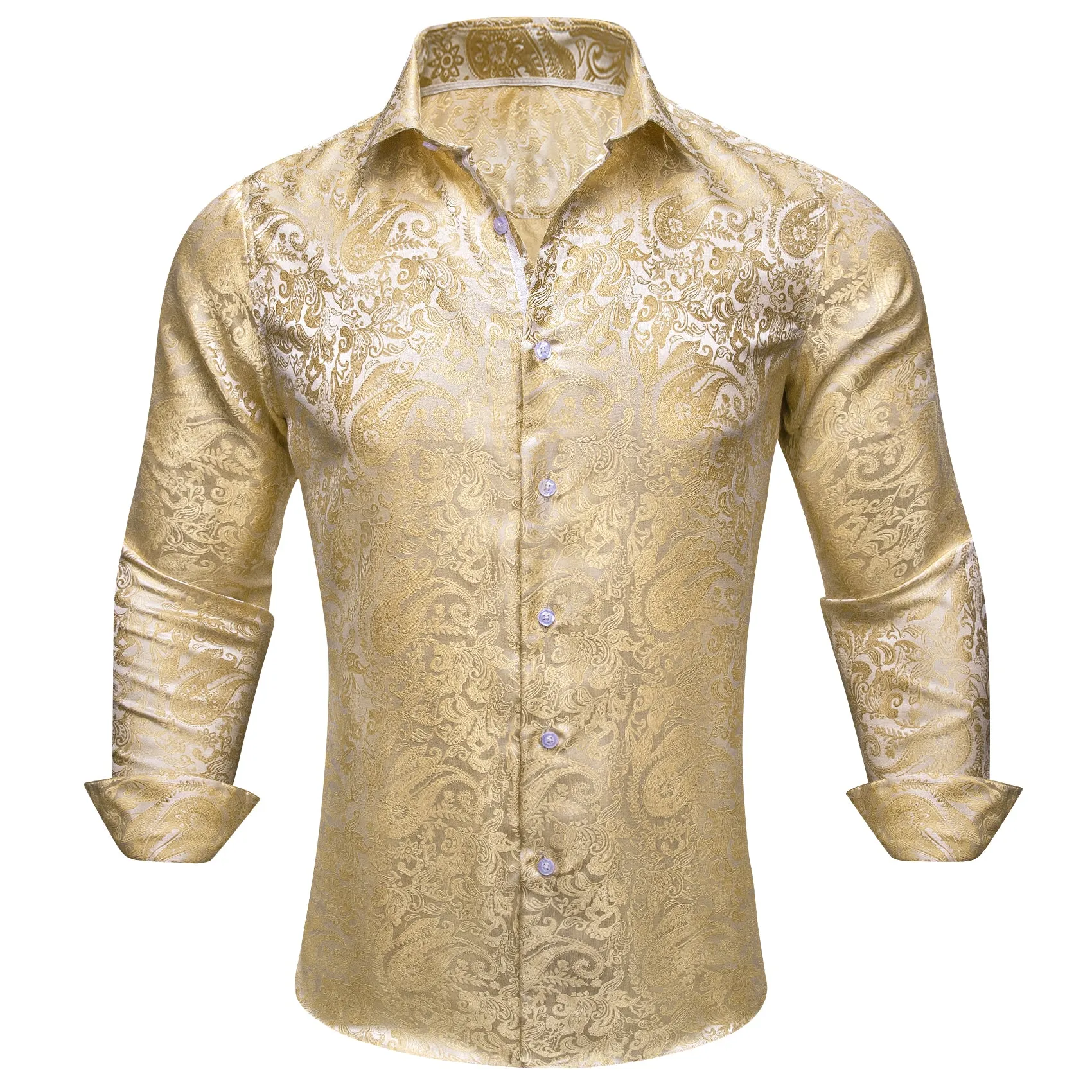 Barry Wang Vintage Paisley Shirt Jasmine Jacquard Silk Men's Shirt sold by Barrywang