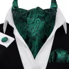 Barry. Wang Ascot Tie Dark Green Paisley Necktie Handkerchief Cufflinks Set sold by Barrywang