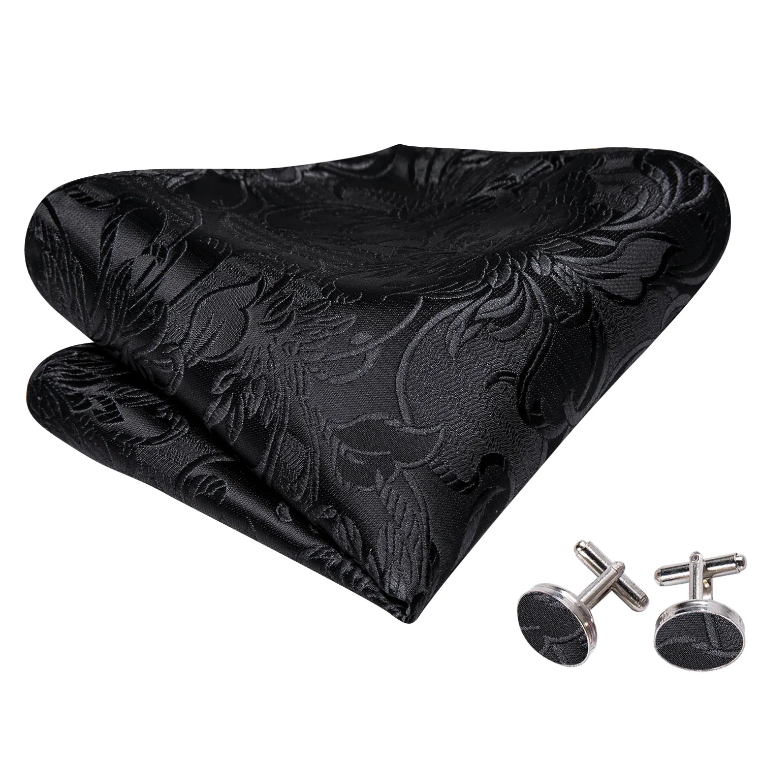 Barry. Wang Formal Black Paisley Bow Tie Hanky Cufflinks Set sold by Barrywang product image thumbnail 5