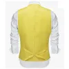 Barry. Wang Wedding Vest Solid Old Gold Yellow Button V-Neck Waistcoat sold by Barrywang