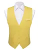 Barry. Wang Wedding Vest Solid Old Gold Yellow Button V-Neck Waistcoat sold by Barrywang