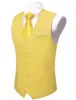 Barry. Wang Wedding Vest Solid Old Gold Yellow Button V-Neck Waistcoat sold by Barrywang