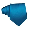 Barry. Wang Deep Sky Blue Solid Silk Necktie Handkerchief Cufflinks Set sold by Barrywang