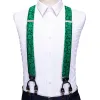 Green Paisley Y Back Adjustable Bow Tie Suspenders Set sold by Barrywang