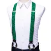 Green Paisley Y Back Adjustable Bow Tie Suspenders Set sold by Barrywang