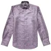 Barry Wang Silver Pink Shirts Novelty Purple Paisley Jacquard Shirt sold by Barrywang