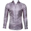 Barry Wang Silver Pink Shirts Novelty Purple Paisley Jacquard Shirt sold by Barrywang