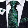 Barry. Wang Green Tie Paisley Silk Men's Tie Pocket Square Cufflinks Set with Brooches sold by Barrywang