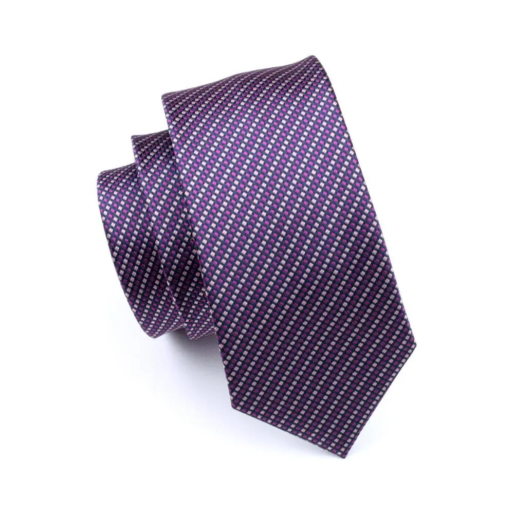Purple Pink Striped Silk Men's Tie Pocket Square Cufflinks Set sold by Barrywang product image thumbnail 5