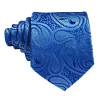 Barry Wang Royal Blue Men's Tie Paisley Silk Tie Hanky Cufflinks Set sold by Barrywang