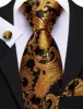 Barry Wang Paisley Necktie Black Golden Jacquard Men's Formal Tie Set sold by Barrywang