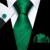 Barry. Wang Dark Green Solid Silk Tie Handkerchief Cufflinks Set sold by Barrywang