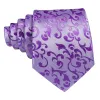 Purple Floral Silk Tie Pocket Square Cufflinks Set sold by Barrywang