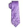 Purple Floral Silk Tie Pocket Square Cufflinks Set sold by Barrywang