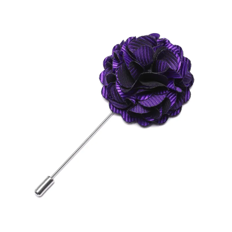 Barry Wang Wedding Brooch Mens Luxury Hyacinth Purple Flower Lapel Pin sold by Barrywang