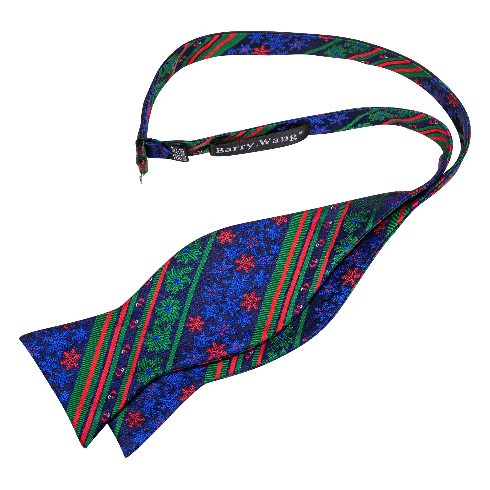 Barry Wang Christmas Blue Green Snowflake Self Tied Bow Tie Hanky Cufflinks Set sold by Barrywang product image thumbnail 5