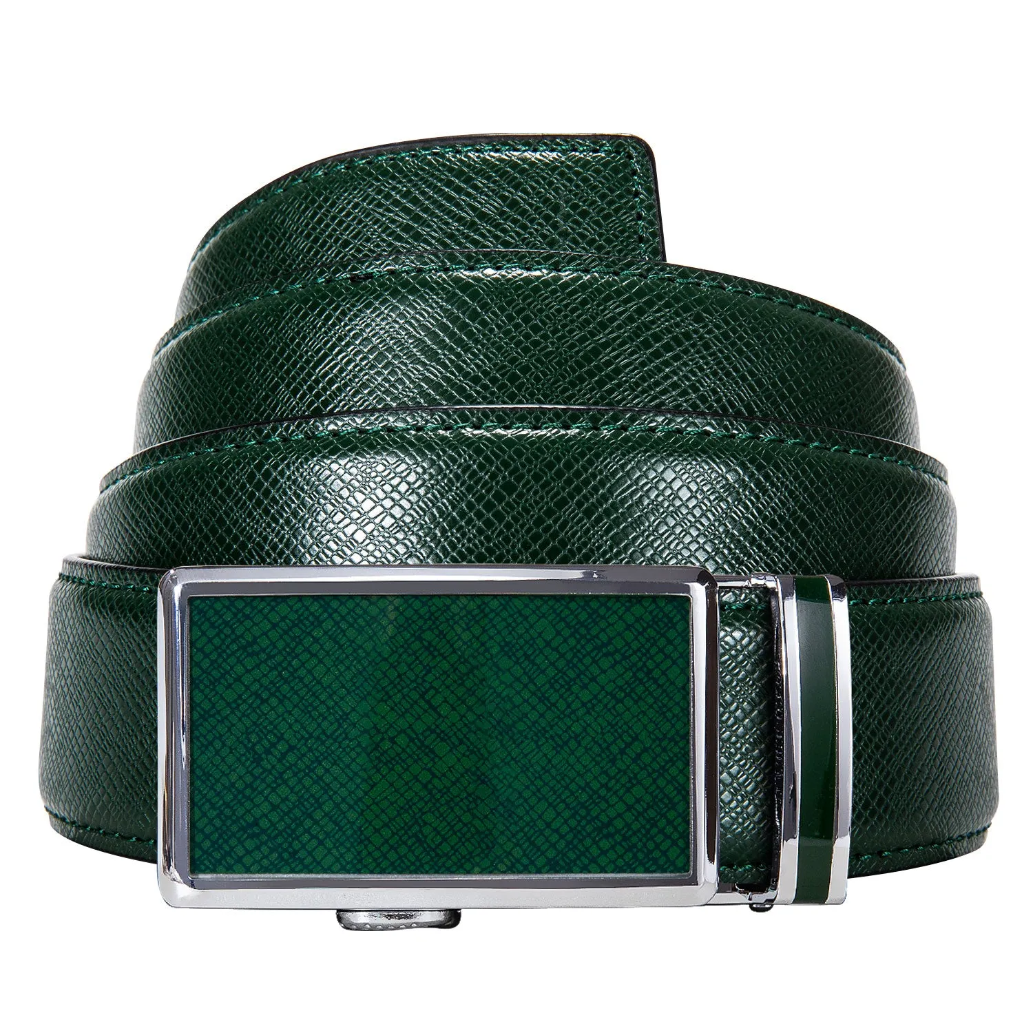 Luxury Green Plaid Metal Buckle Genuine Leather Belt 110cm-160cm Barry Wang Belt sold by Barrywang product image thumbnail 2