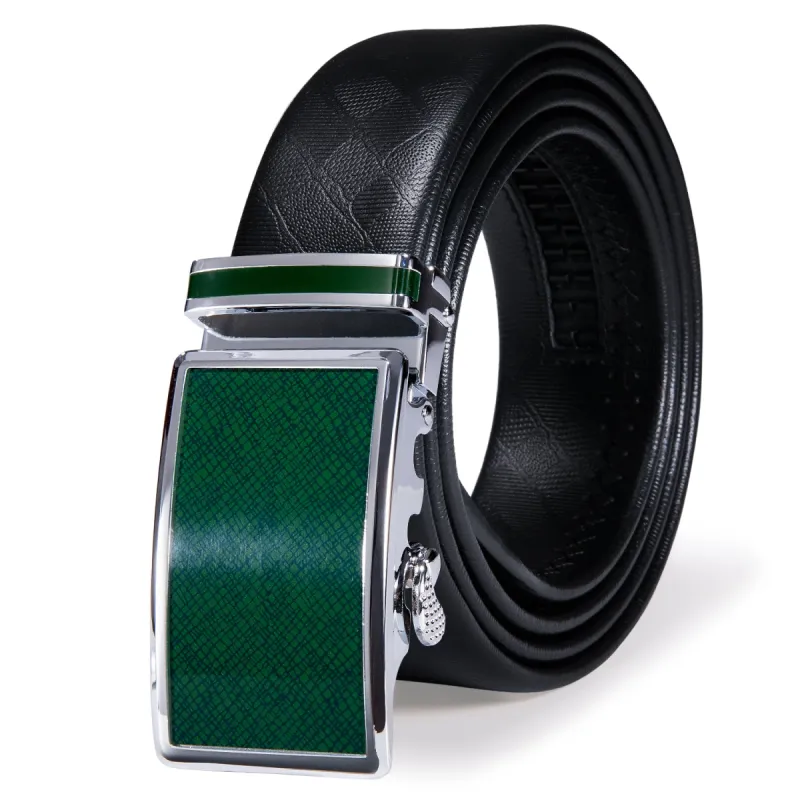 Luxury Green Plaid Metal Buckle Genuine Leather Belt 110cm-160cm Barry Wang Belt sold by Barrywang