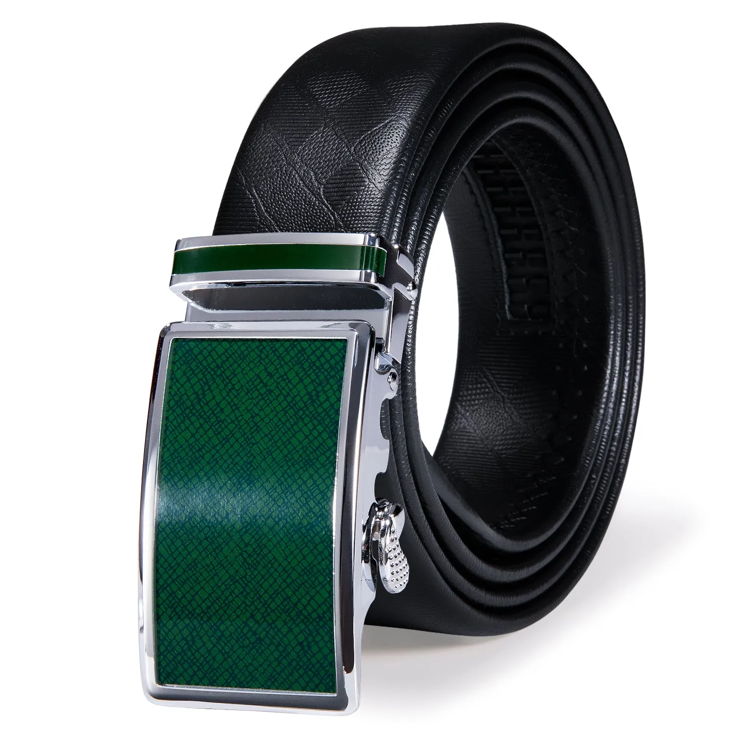 Luxury Green Plaid Metal Buckle Genuine Leather Belt 110cm-160cm Barry Wang Belt sold by Barrywang